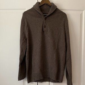 Men's J. Crew Shawl Collar Pull Over Sweater - Wool - Brown - Size XL